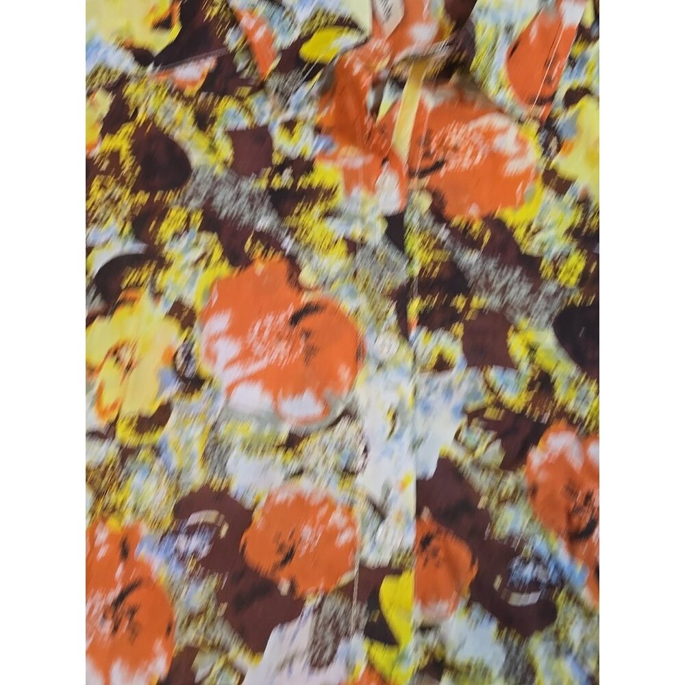 Cotton Daisy Button Down Shirt Lightweight roll‎ tab sleeves Hipster Size L New - Picture 14 of 16